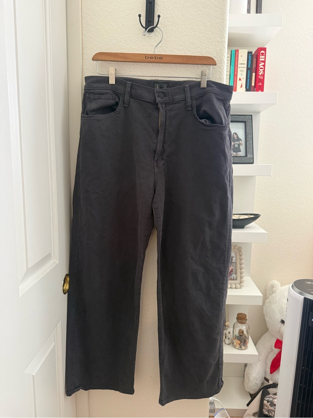 MOTHERS Black Straight-Leg Jeans